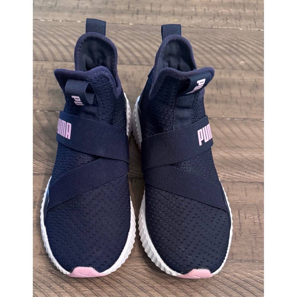 Puma Defy Mid Womens Navy Pink Training Shoes 192507-02 Sneakers